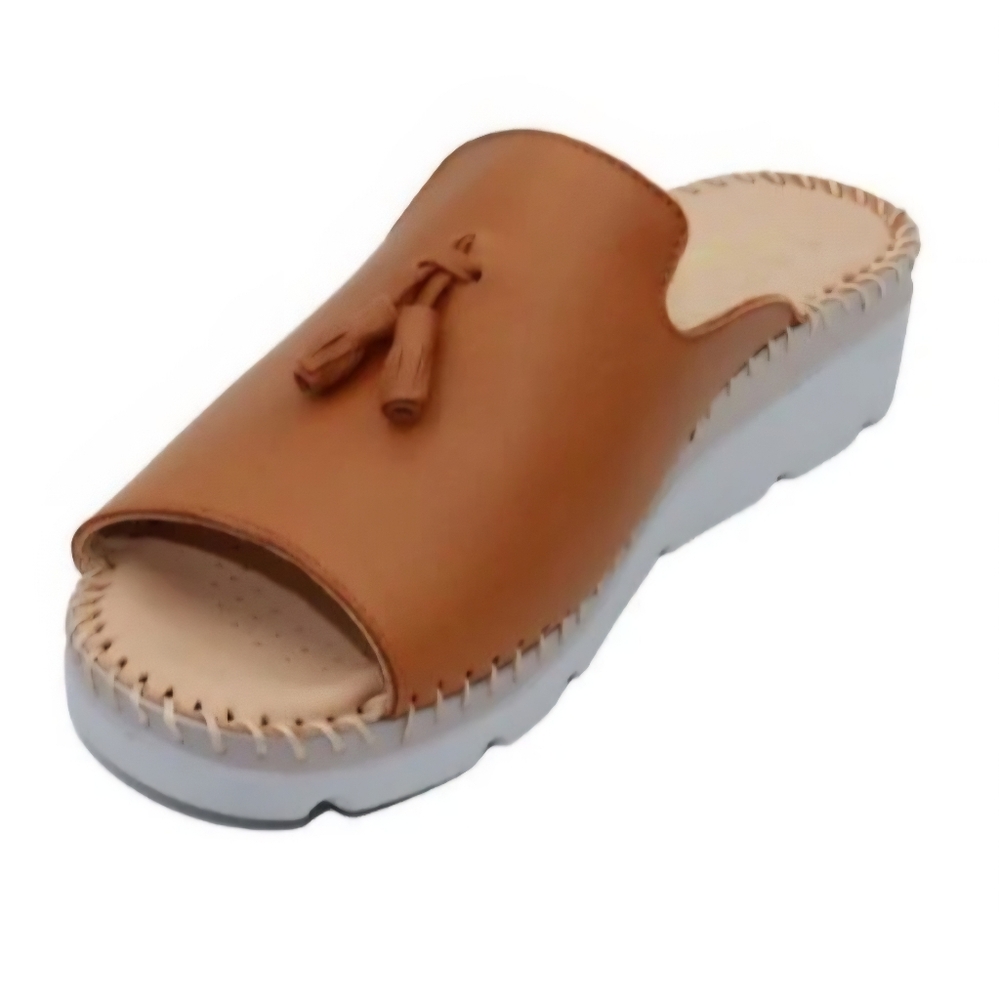 LA PLUME TASSEL ITALIAN MADE LEATHER SLIDES WOMEN'S